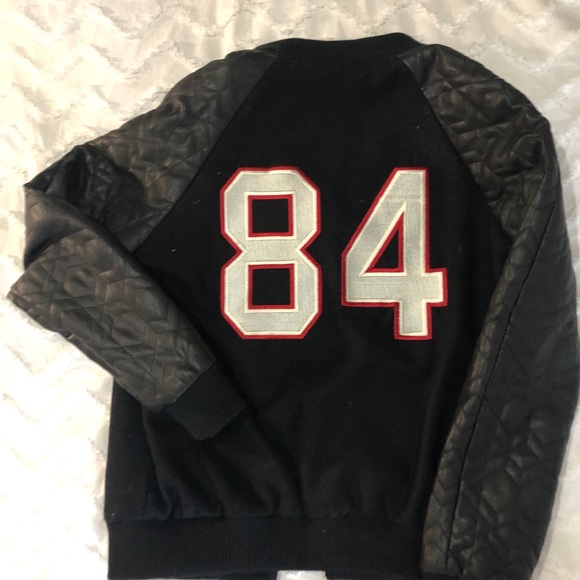 Faux leather bomber jacket, varsity style - Picture 3 of 5